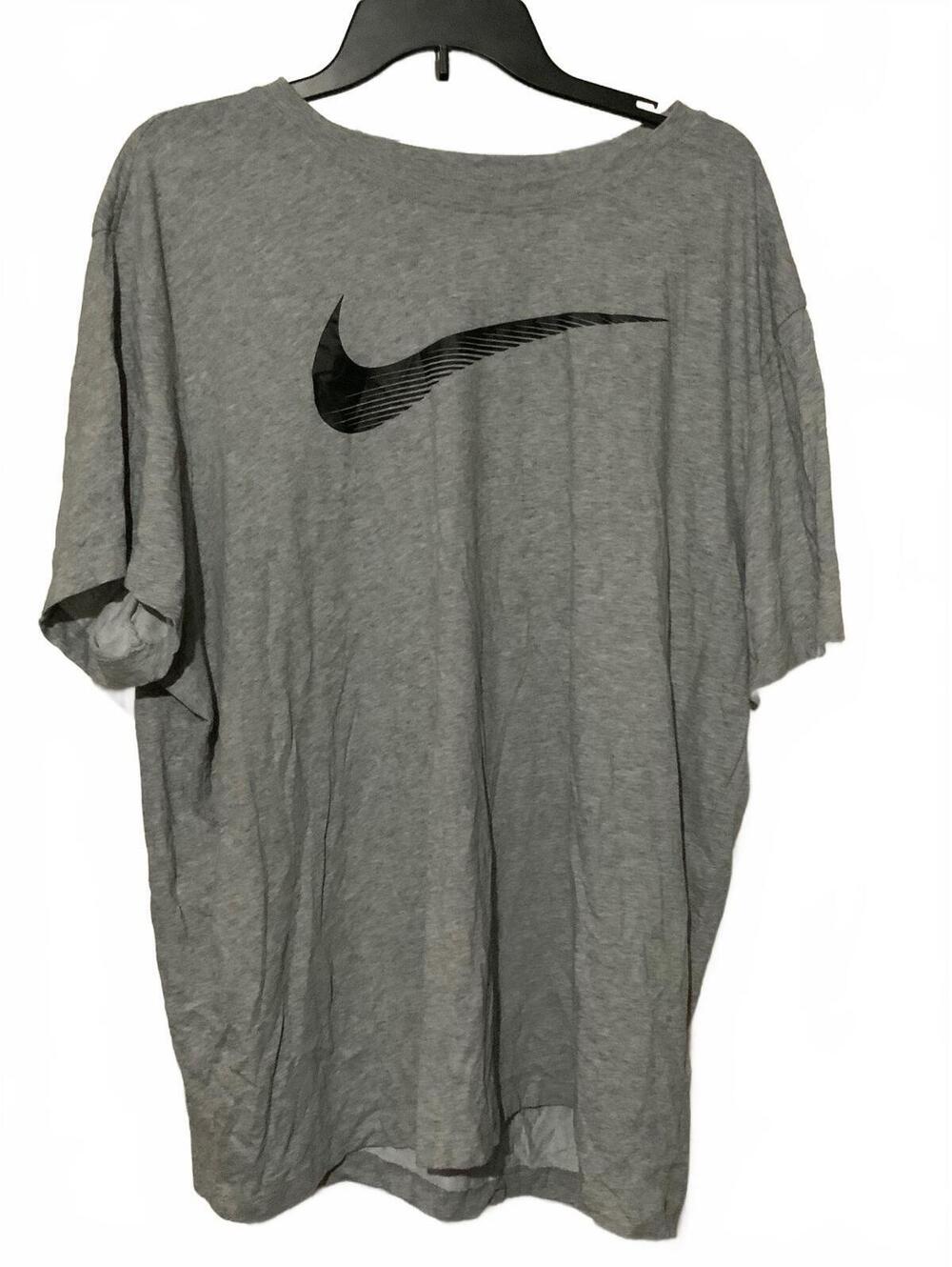 Nike Gray T-Shirt with Black Swoosh Logo